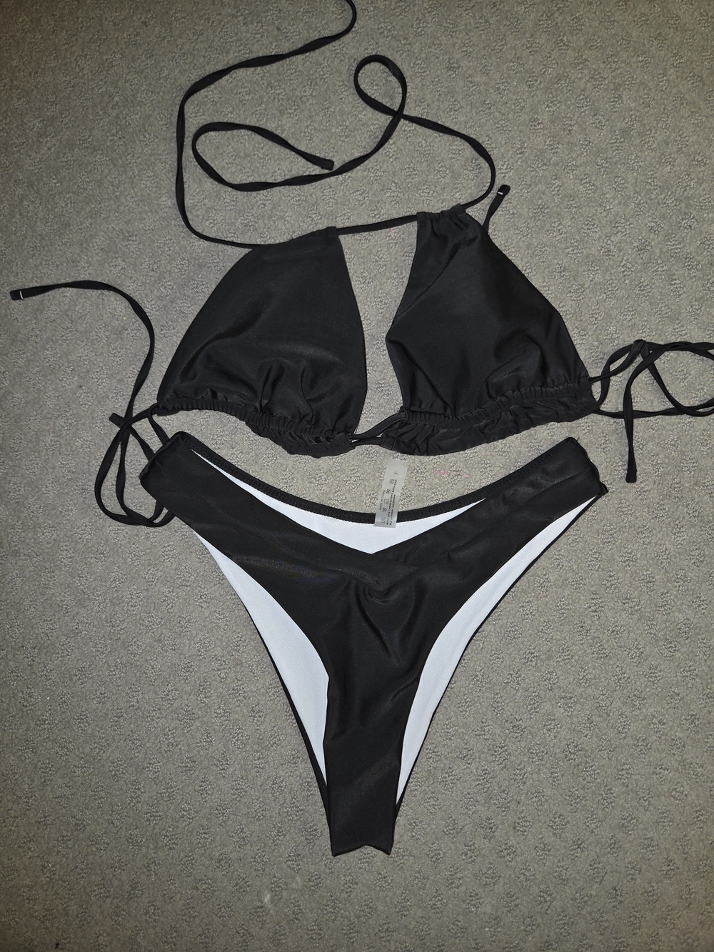 Black Triangle String Bikini Set - Classic Women's Swim